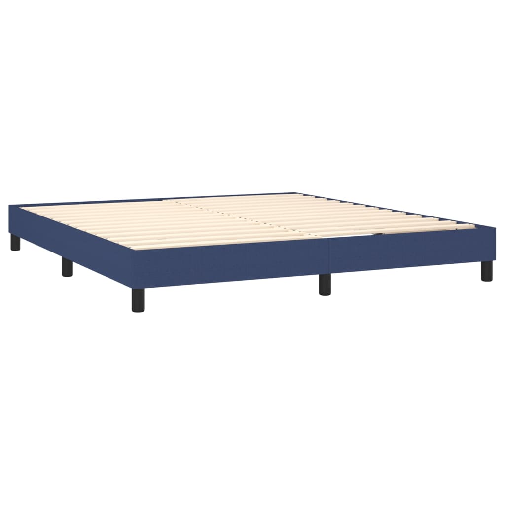 vidaXL Κρεβάτι Boxspring με Στρώμα Μπλε 180x200 εκ. Υφασμάτινο