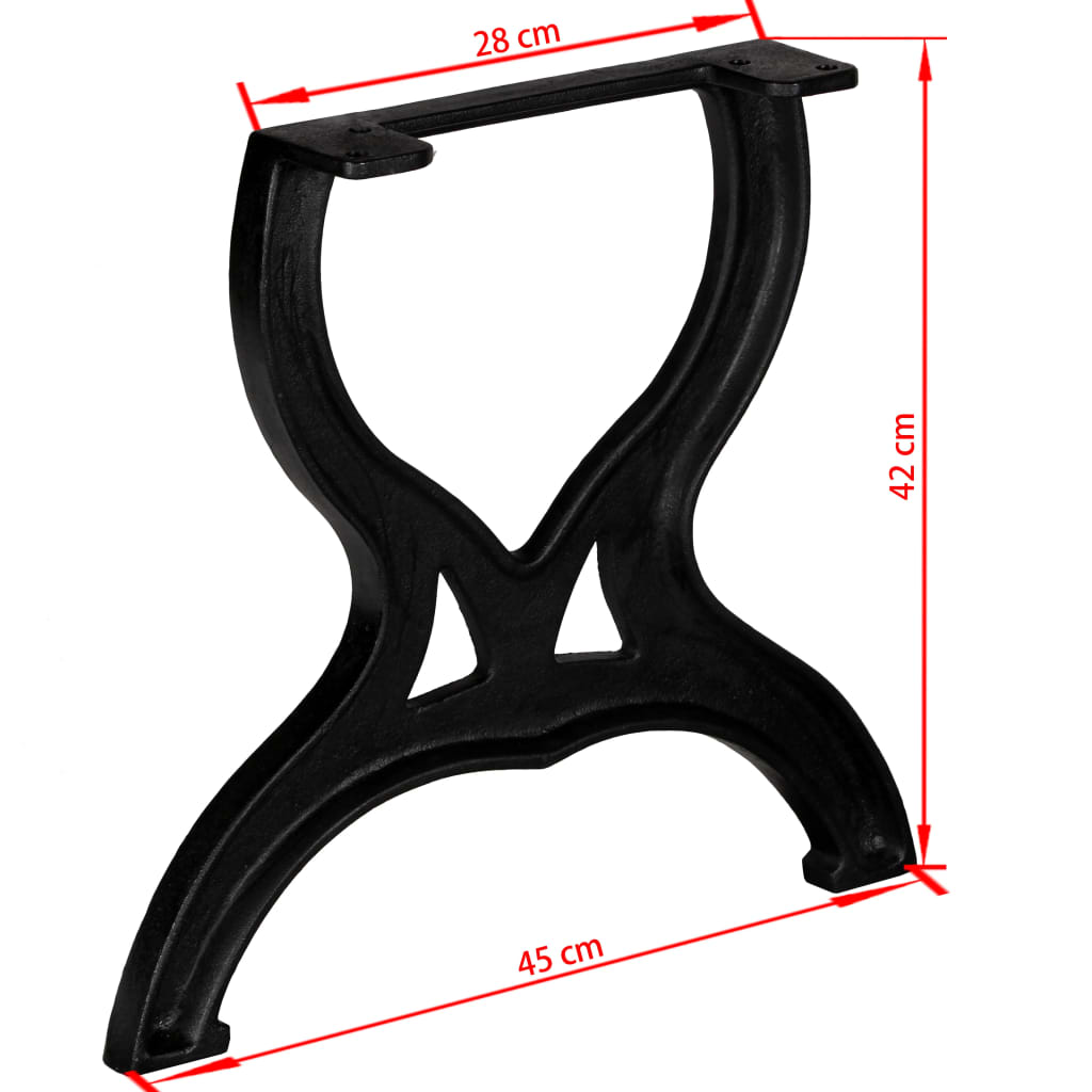 vidaXL Πόδια Τραπεζιού Σαλονιού 2 τεμ. σε Σχήμα «X» από Χυτοσίδηρο