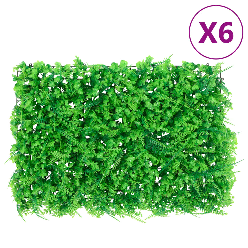  vidaXL Φράχτης 6 τεμ. Πράσινος 40 x 60 εκ. από Τεχνητά Φύλλα Φτέρης