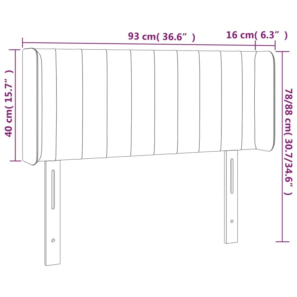 vidaXL Κεφαλάρι με Πτερύγια Πράσινο 93x16x78/88 εκ. Υφασμάτινο