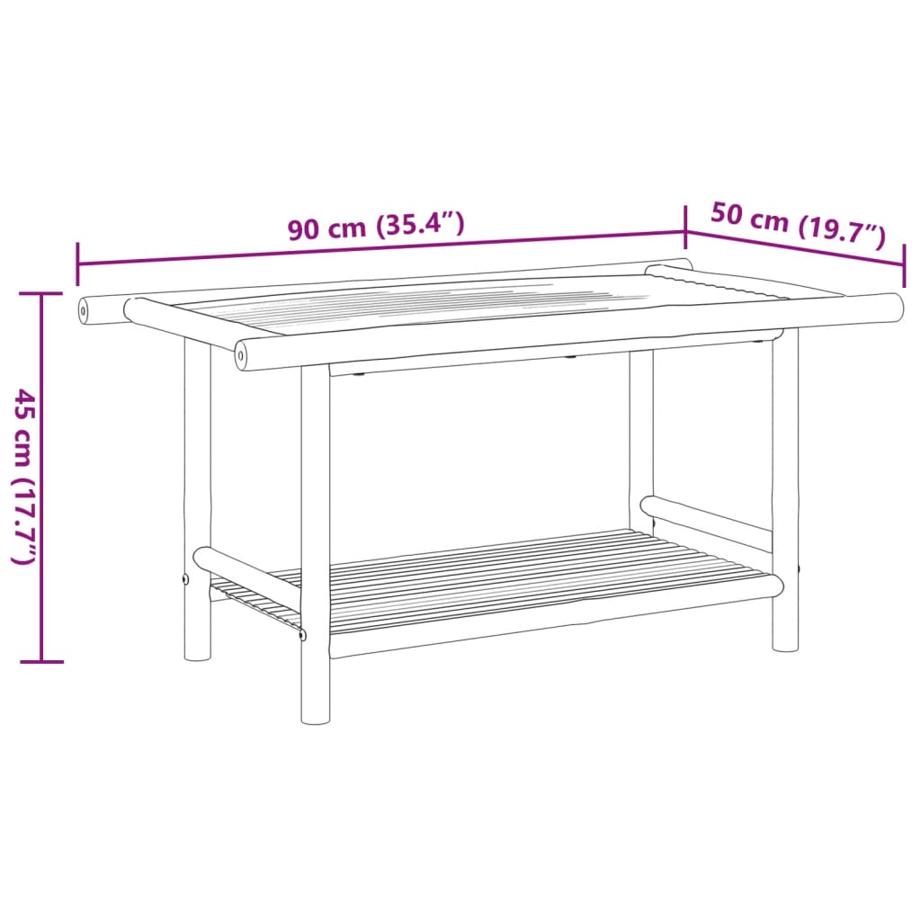 vidaXL Τραπεζάκι Σαλονιού 90x50x45 εκ. από Μπαμπού