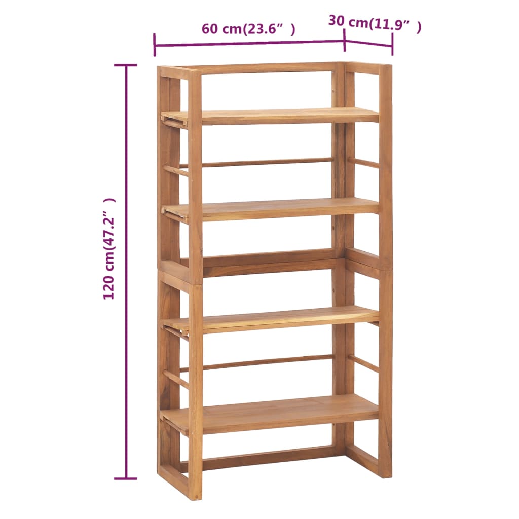 vidaXL Ράφια 60x30x120 εκ. από Μασίφ Ξύλο Teak