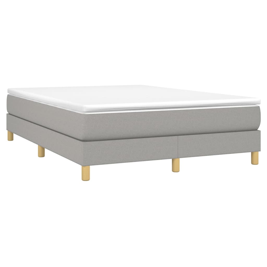 vidaXL Κρεβάτι Boxspring με Στρώμα Ανοιχτό Γκρι 140x190 εκ. Υφασμάτινο