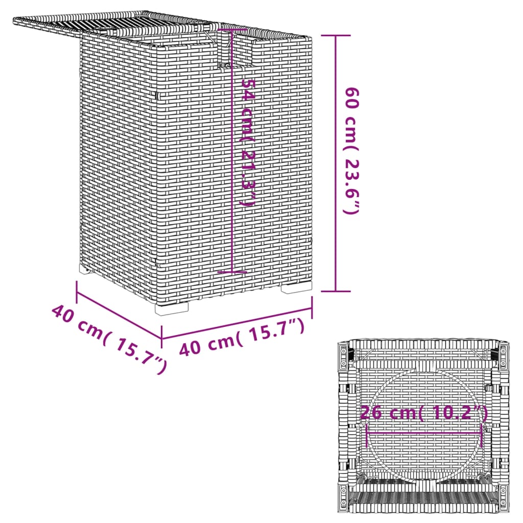 vidaXL Κάλυμμα-Τραπέζι Φιάλης Προπανίου Μπεζ 40x40x60 εκ. Συνθ. Ρατάν