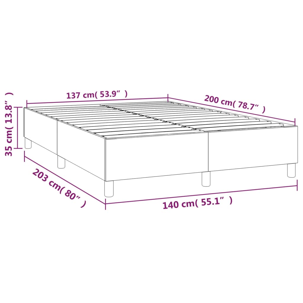 vidaXL Πλαίσιο Κρεβατιού Καφέ 140x200 εκ. από Συνθετικό Δέρμα