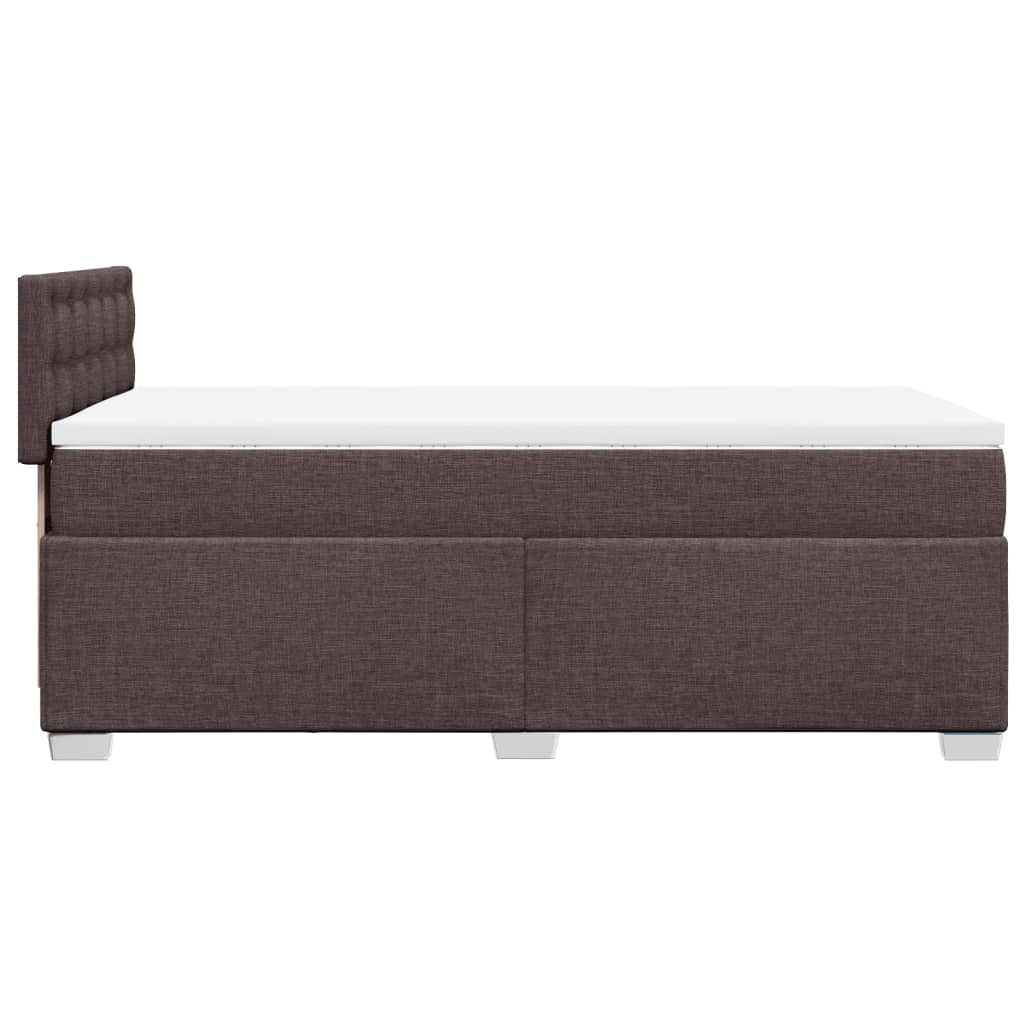 vidaXL Κρεβάτι Boxspring με Στρώμα Σκούρο Καφέ 80x200 εκ. Υφασμάτινο