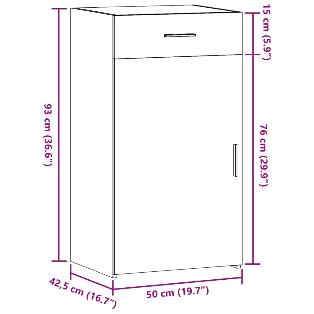 vidaXL Μπουφές Καφέ Δρυς 50x42,5x93 εκ. από Επεξεργασμένο Ξύλο