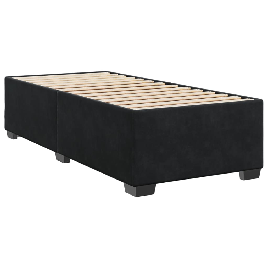 vidaXL Κρεβάτι Boxspring με Στρώμα Μαύρο 80 x 200 εκ. Βελούδινο