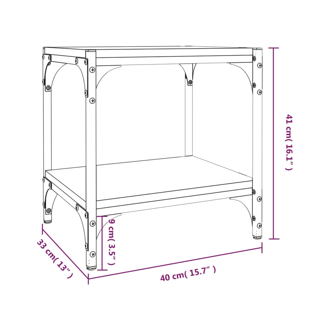 vidaXL Έπιπλο Τηλεόρασης Καπνιστή Δρυς 40x33x41 εκ Επεξ. Ξύλο & Ατσάλι