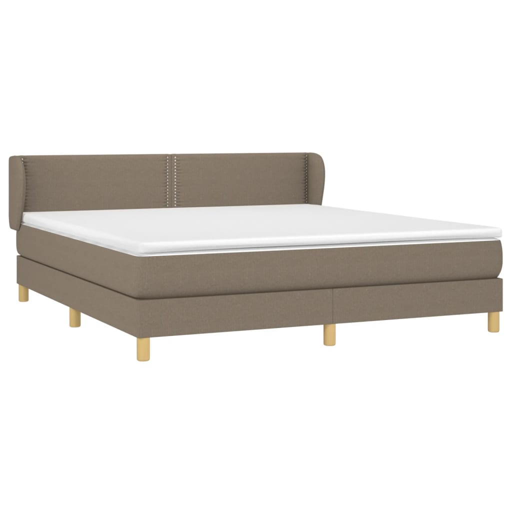 vidaXL Κρεβάτι Boxspring με Στρώμα Taupe 180x200 εκ. Υφασμάτινο