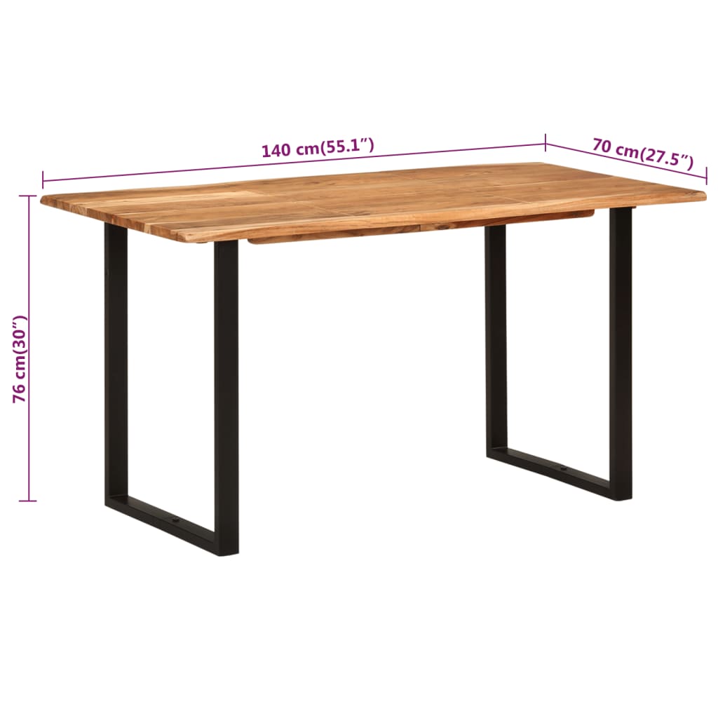 vidaXL Τραπεζαρία 140 x 70 x 76 εκ. από Μασίφ Ξύλο Ακακίας