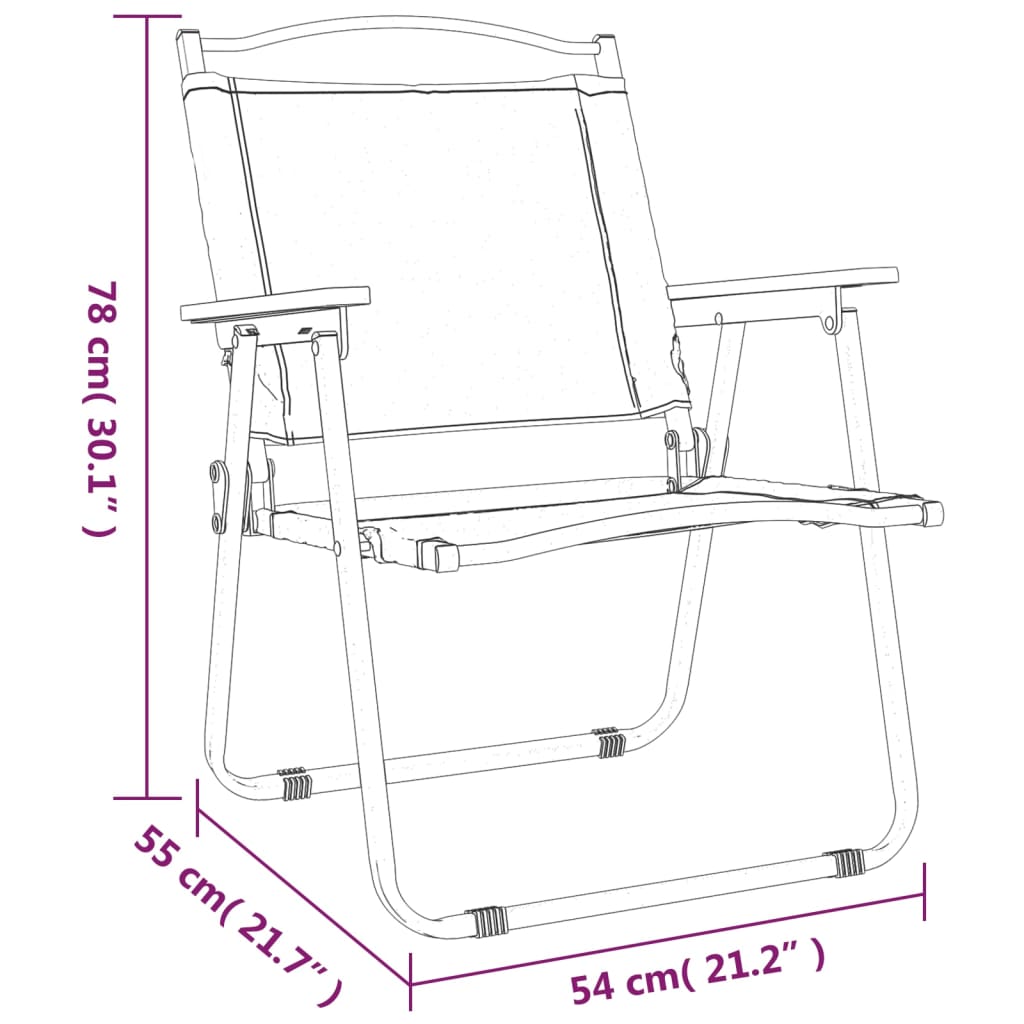 vidaXL Καρέκλες Κάμπινγκ 2 τεμ. Μπεζ 54 x 55 x 78 εκ. Ύφασμα Oxford