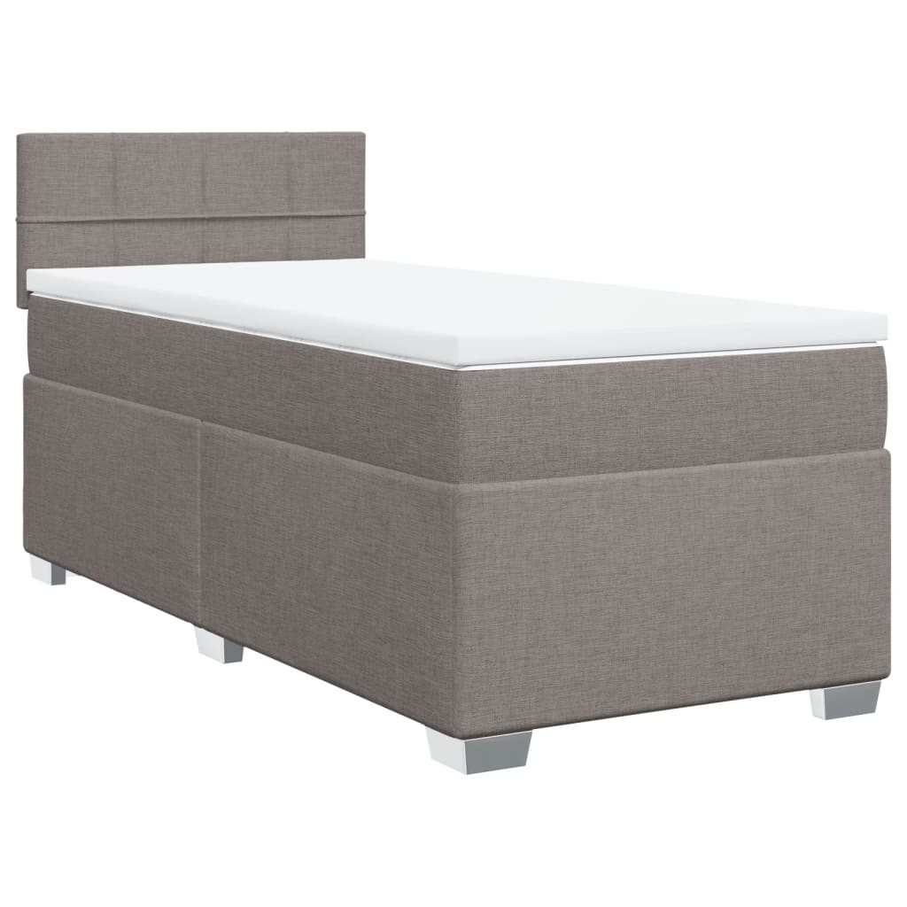 vidaXL Κρεβάτι Boxspring με Στρώμα Taupe 90x190 εκ.Υφασμάτινο