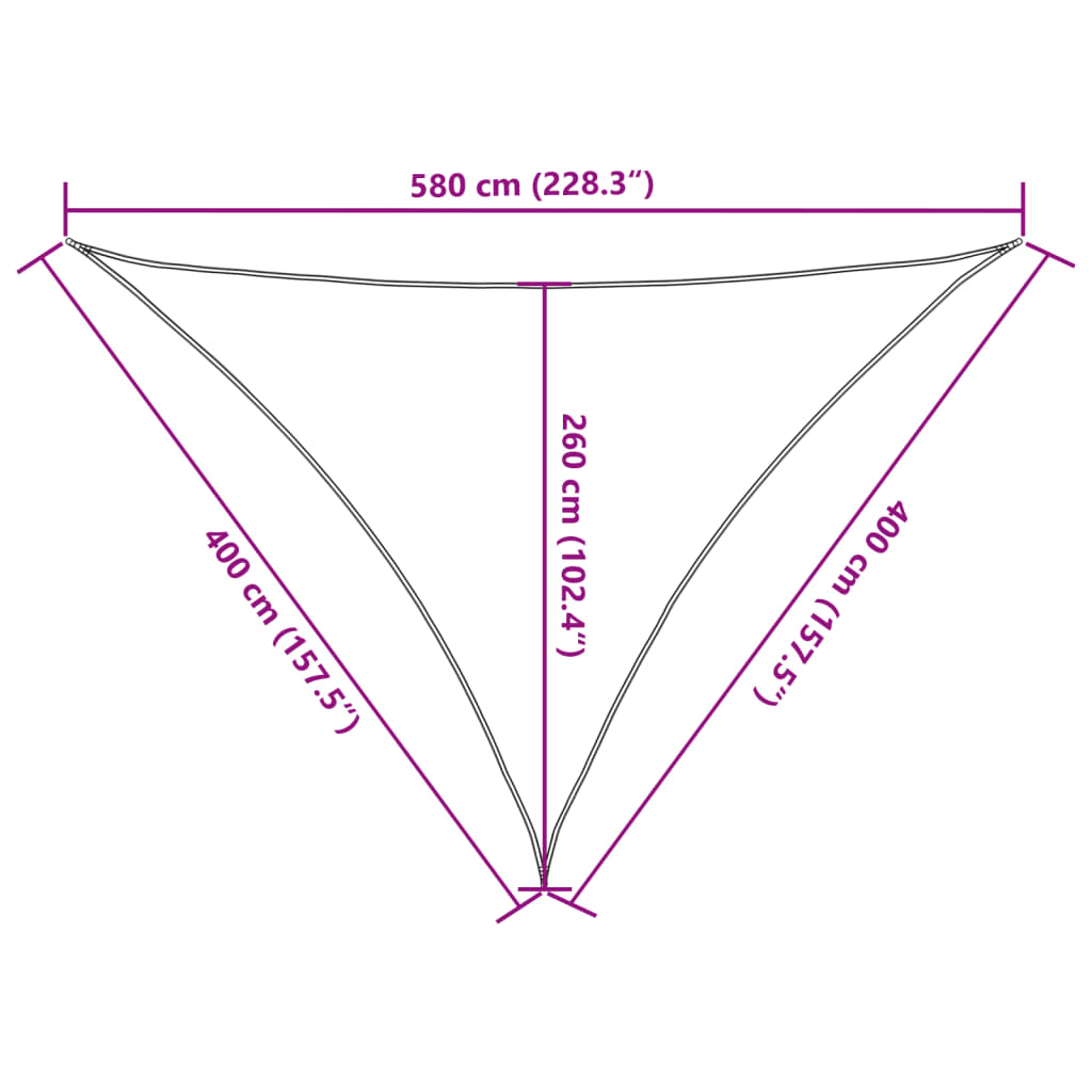 vidaXL Σκίαστρο Ιστιοπλοΐας Αν. Γκρι 4x4x5,8μ. 100% Πολυεστέρας Oxford