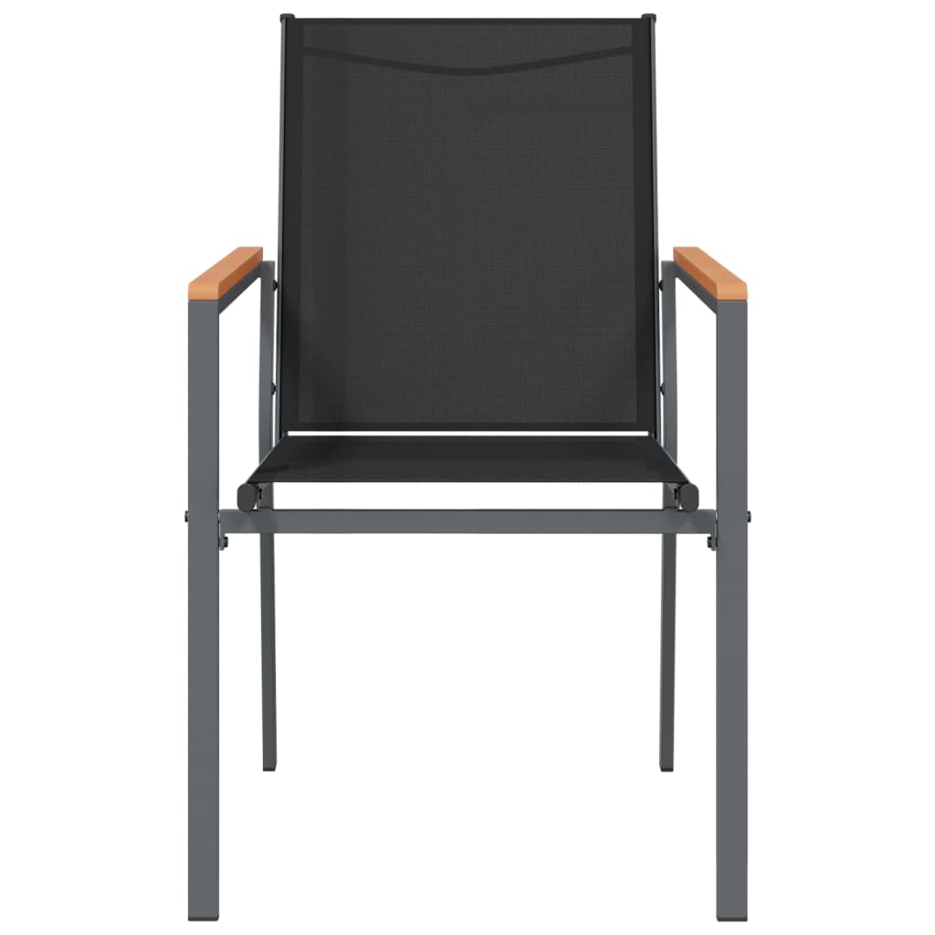 vidaXL Καρέκλες Κήπου 4 τεμ. Μαύρες 55x61,5x90 εκ από Textilene/Ατσάλι