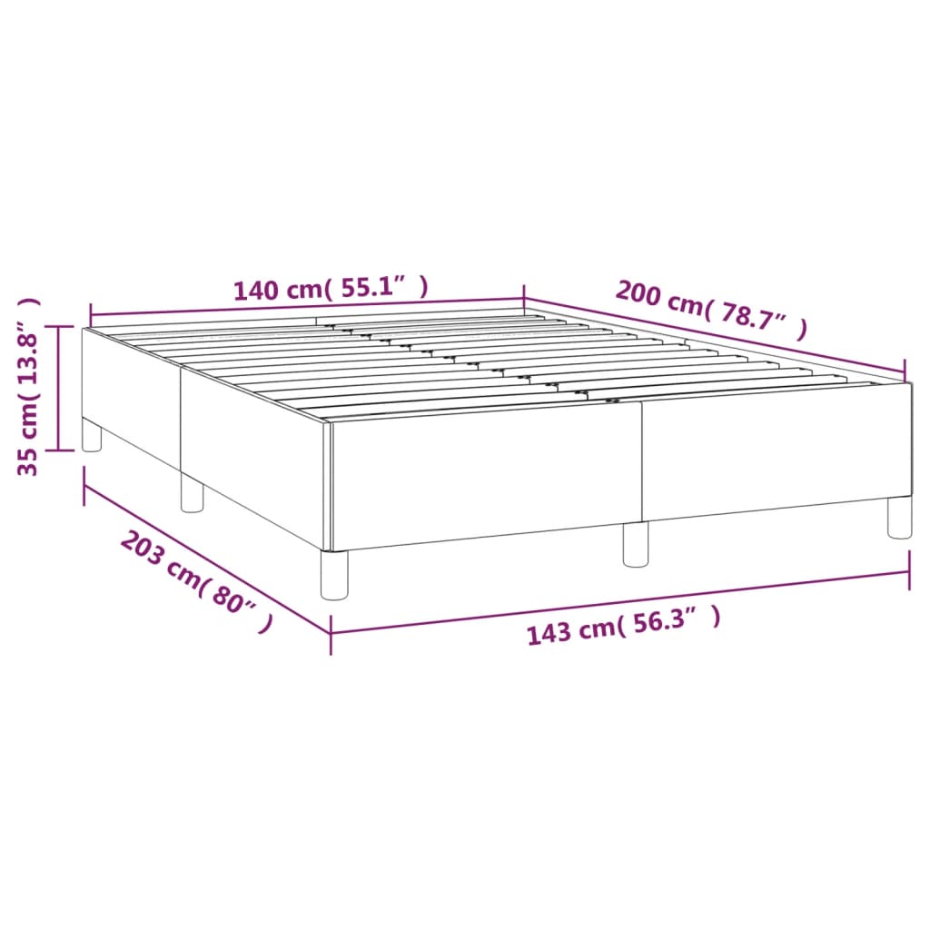 vidaXL Σκελετός Κρεβατιού Χωρίς Στρώμα Γκρι 140x200 εκ.Υφασμάτινο