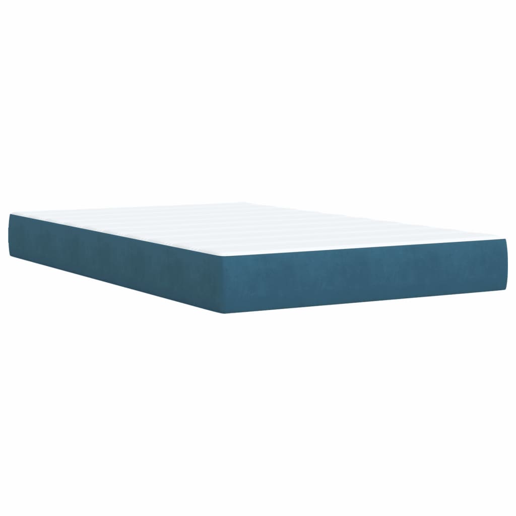 vidaXL Κρεβάτι Boxspring με Στρώμα Μπλε 120x190 εκ. Βελούδινο