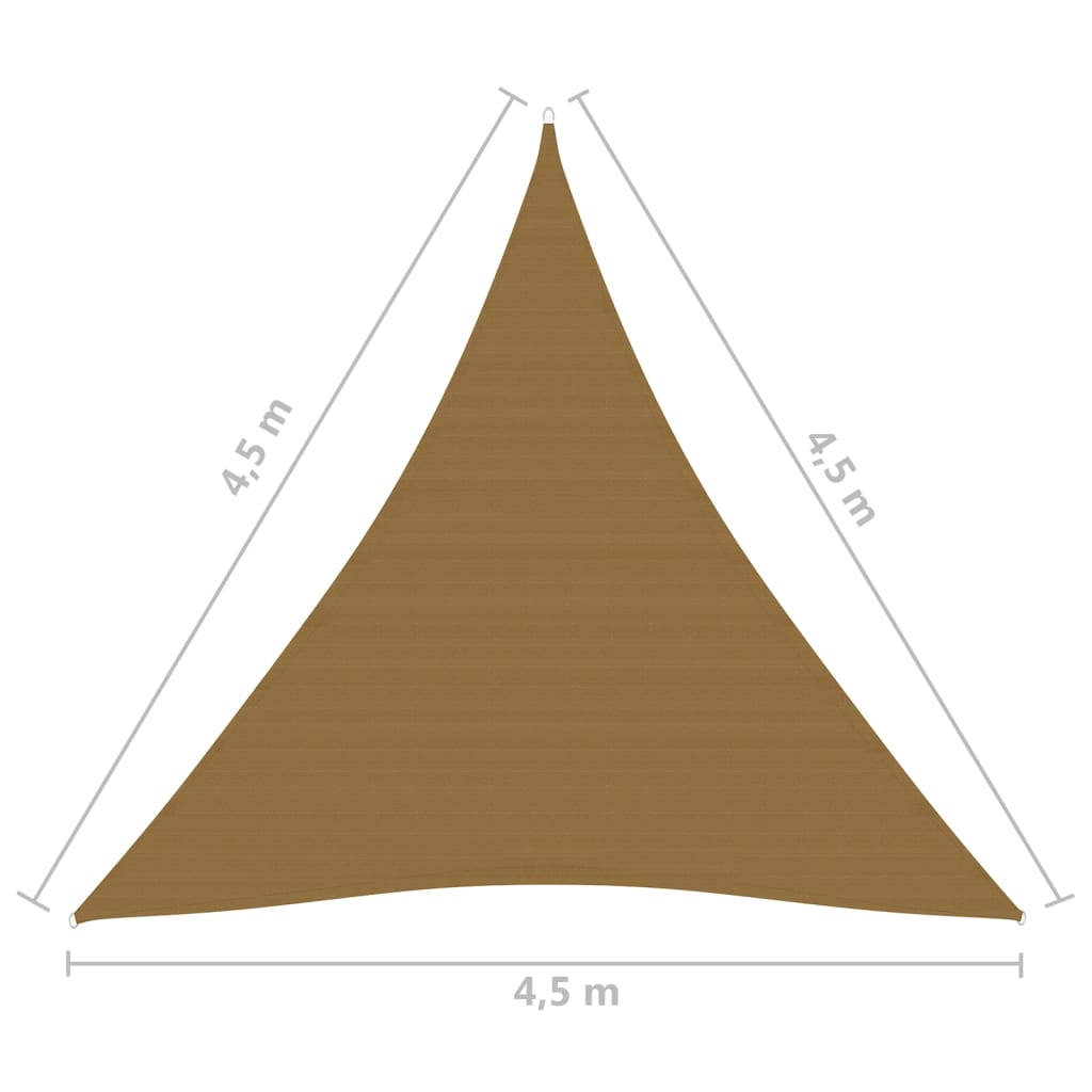 vidaXL Πανί Σκίασης Taupe 4,5 x 4,5 x 4,5 μ. από HDPE 160 γρ./μ²