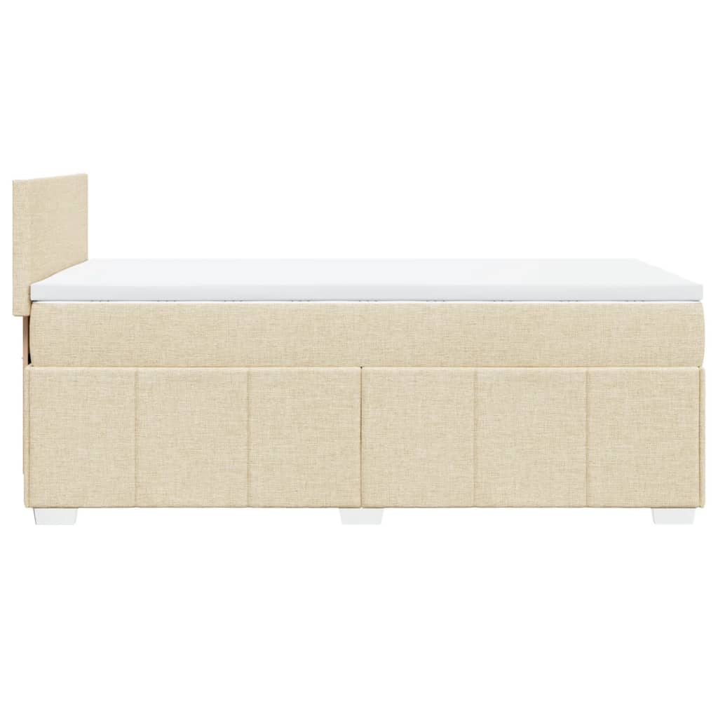 vidaXL Κρεβάτι Boxspring με Στρώμα Κρεμ 80 x 200 εκ. Υφασμάτινο