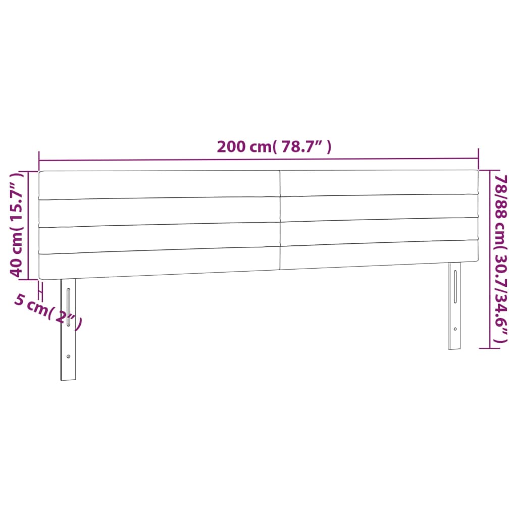 vidaXL Κεφαλάρια Κρεβατιού 2 τεμ.Αν. Γκρι 100x5x78/88 εκ. Υφασμάτινο