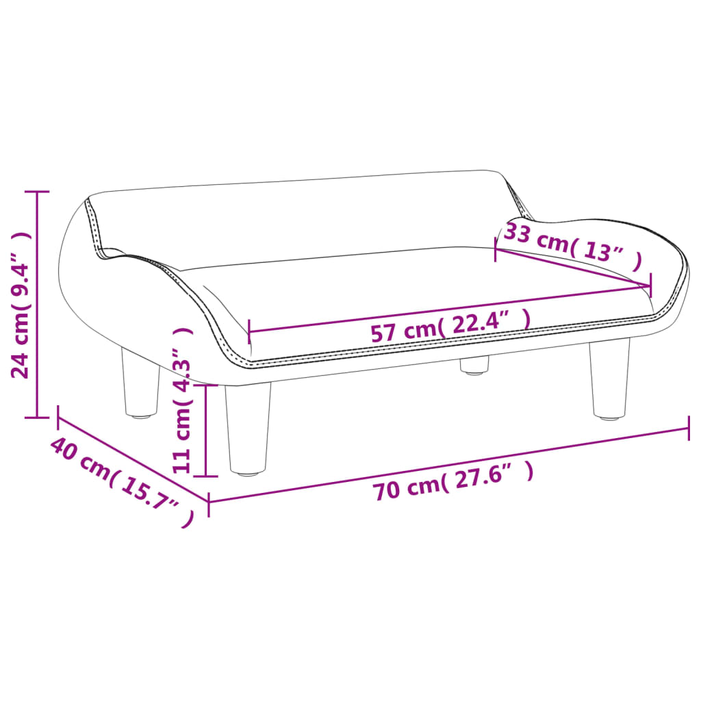 vidaXL Καναπές Παιδικός Καφέ 70x40x24 εκ. από Υφασμάτινη