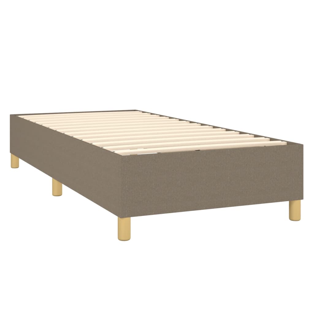 vidaXL Κρεβάτι Boxspring με Στρώμα & LED Taupe 100x200 εκ. Υφασμάτινο