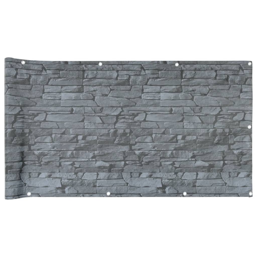 vidaXL Περίφραξη Μπαλκονιού Σχέδιο Ledge Stone Γκρι 300x120 εκ. PVC