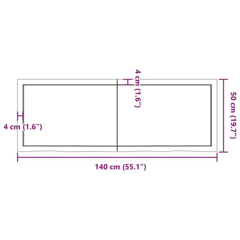 vidaXL Ράφι Τοίχου Σκούρο Καφέ 140x50x(2-6) εκ. Επεξ. Μασίφ Ξύλο Δρυός