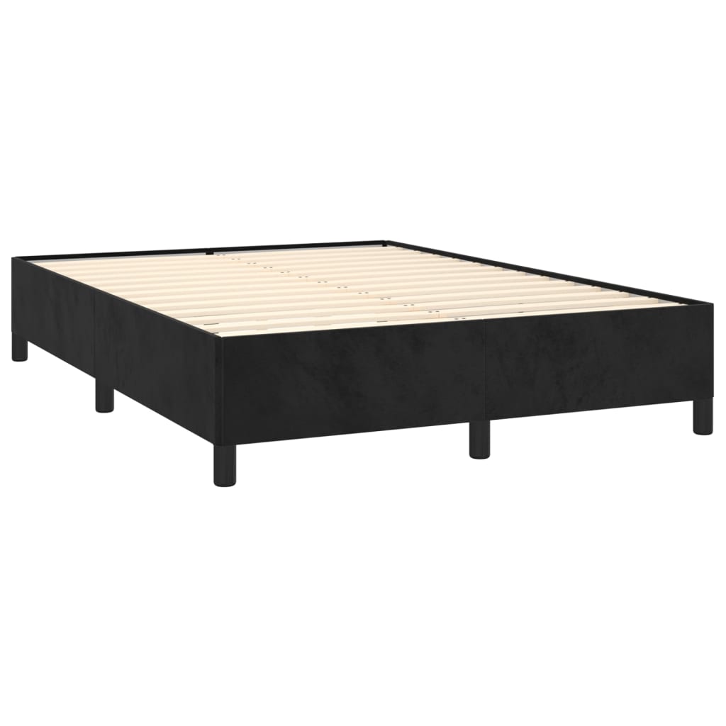 vidaXL Κρεβάτι Boxspring με Στρώμα Μαύρο 140x190 εκ. Βελούδινο