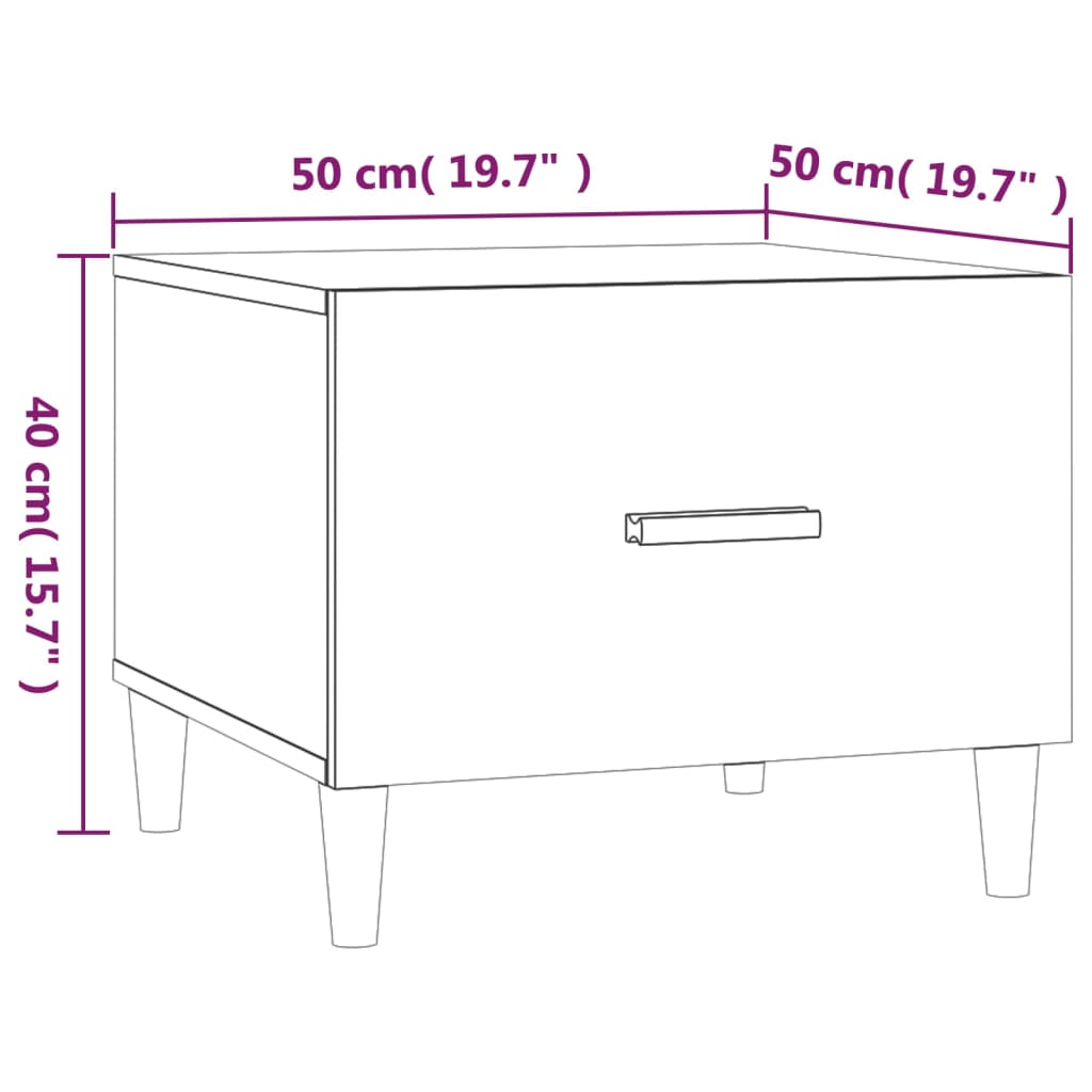 vidaXL Τραπεζάκια Σαλονιού 2 τεμ. Λευκά 50x50x40 εκ Επεξεργασμένο Ξύλο