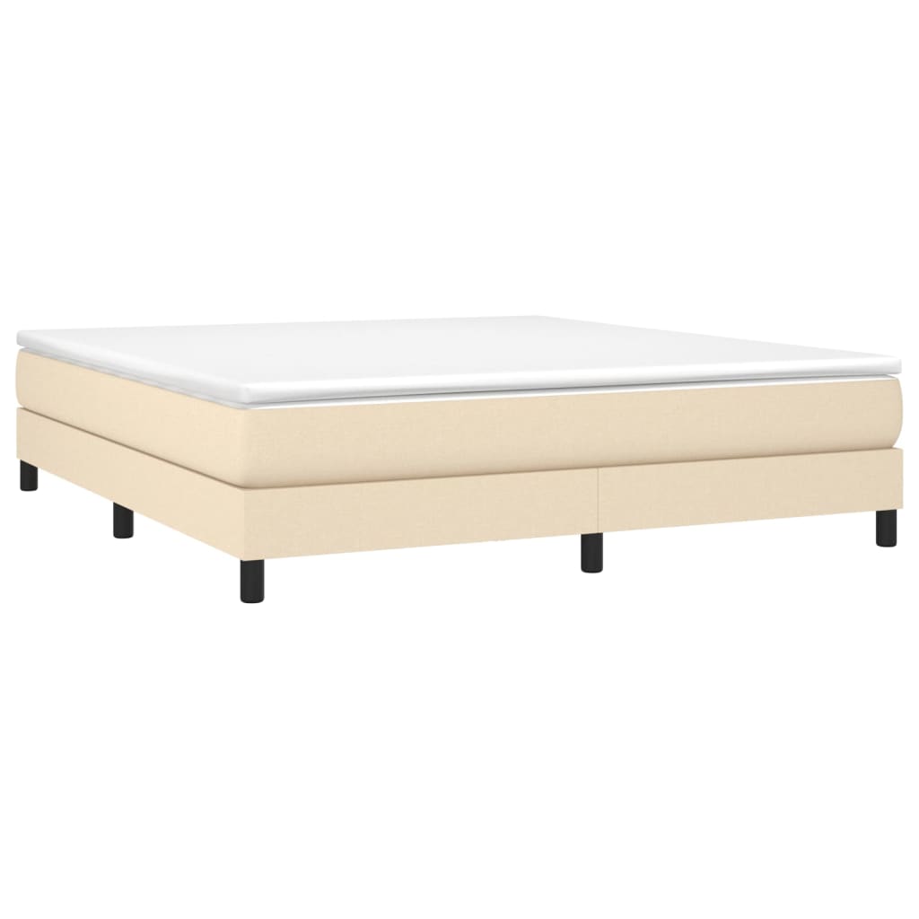 vidaXL Κρεβάτι Boxspring με Στρώμα Κρεμ 180x200 εκ. Υφασμάτινο