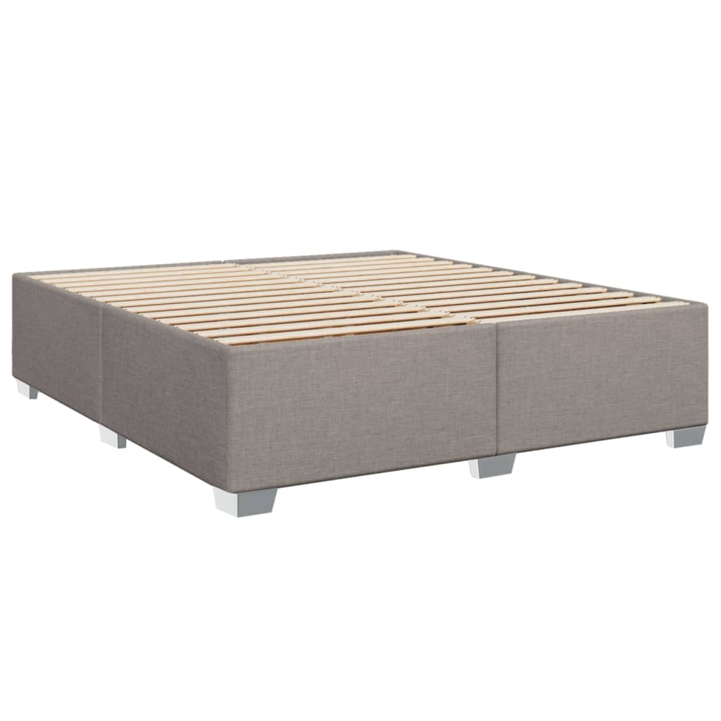 vidaXL Κρεβάτι Boxspring με Στρώμα Taupe 200x200 εκ. Υφασμάτινο