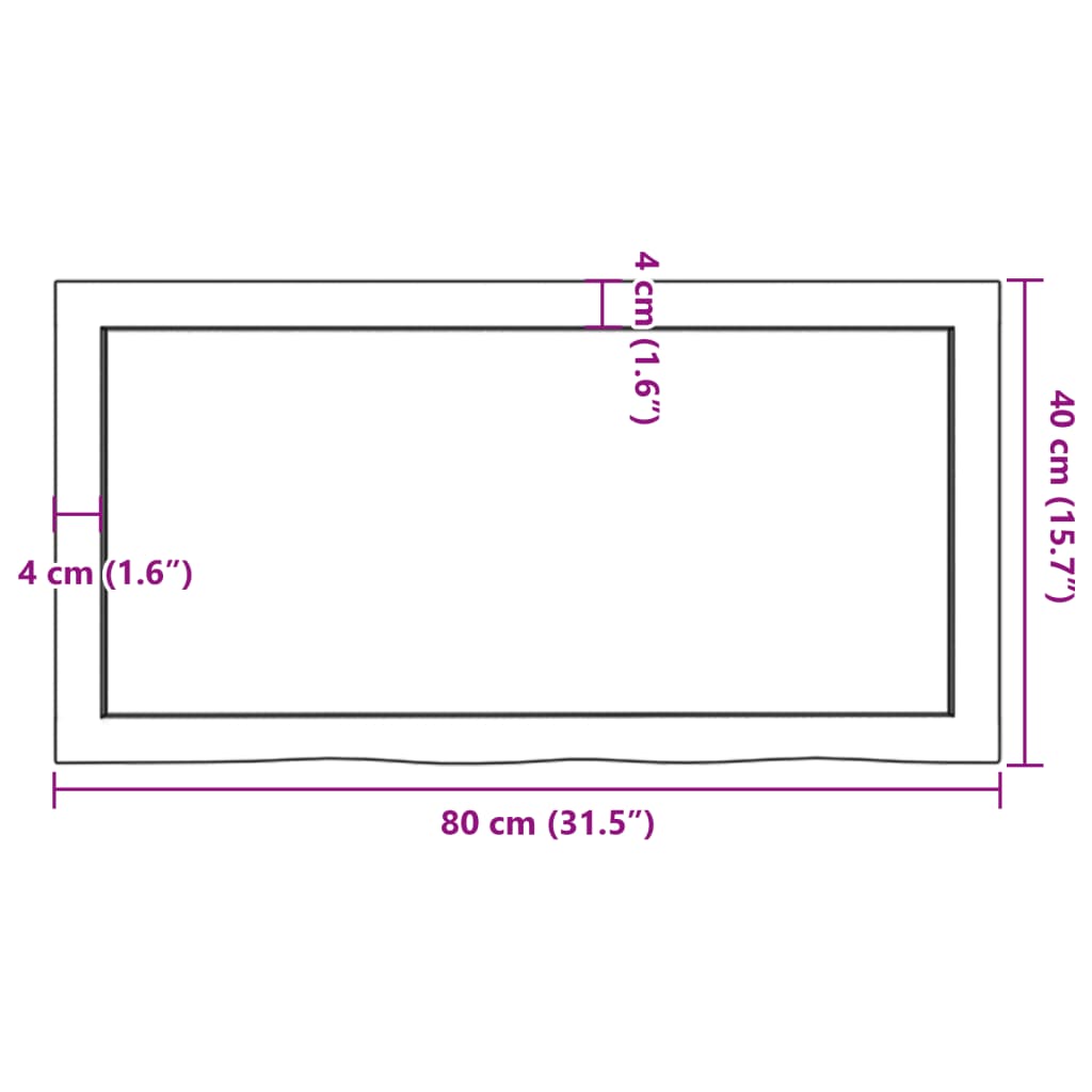 vidaXL Ράφι Τοίχου Ανοιχτό Καφέ 80x40x(2-4)εκ. Επεξ. Μασίφ Ξύλο Δρυός