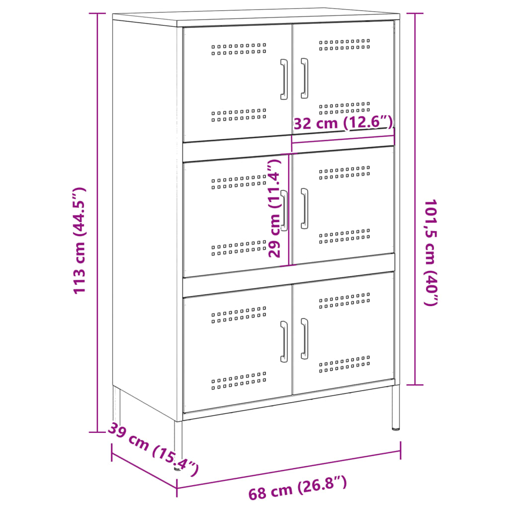 vidaXL Ντουλάπι Μουσταρδί 68x39x113 εκ. από Ατσάλι