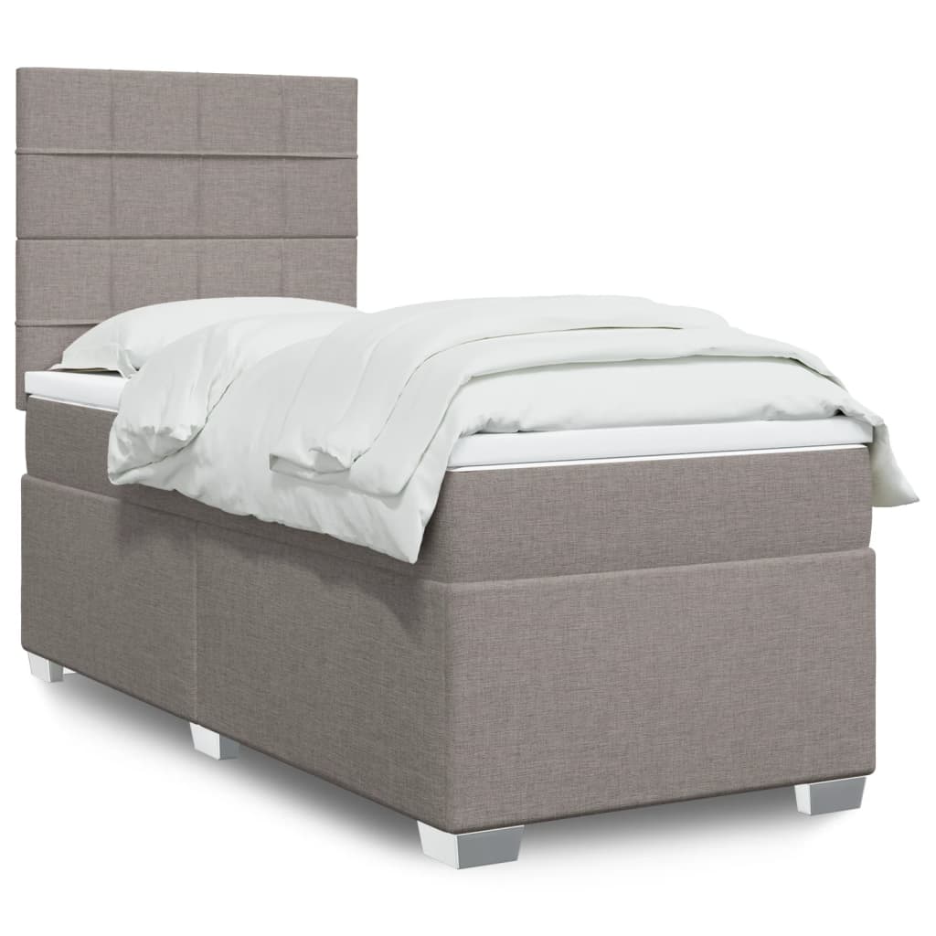 vidaXL Κρεβάτι Boxspring με Στρώμα Taupe 80x200 εκ. Υφασμάτινο