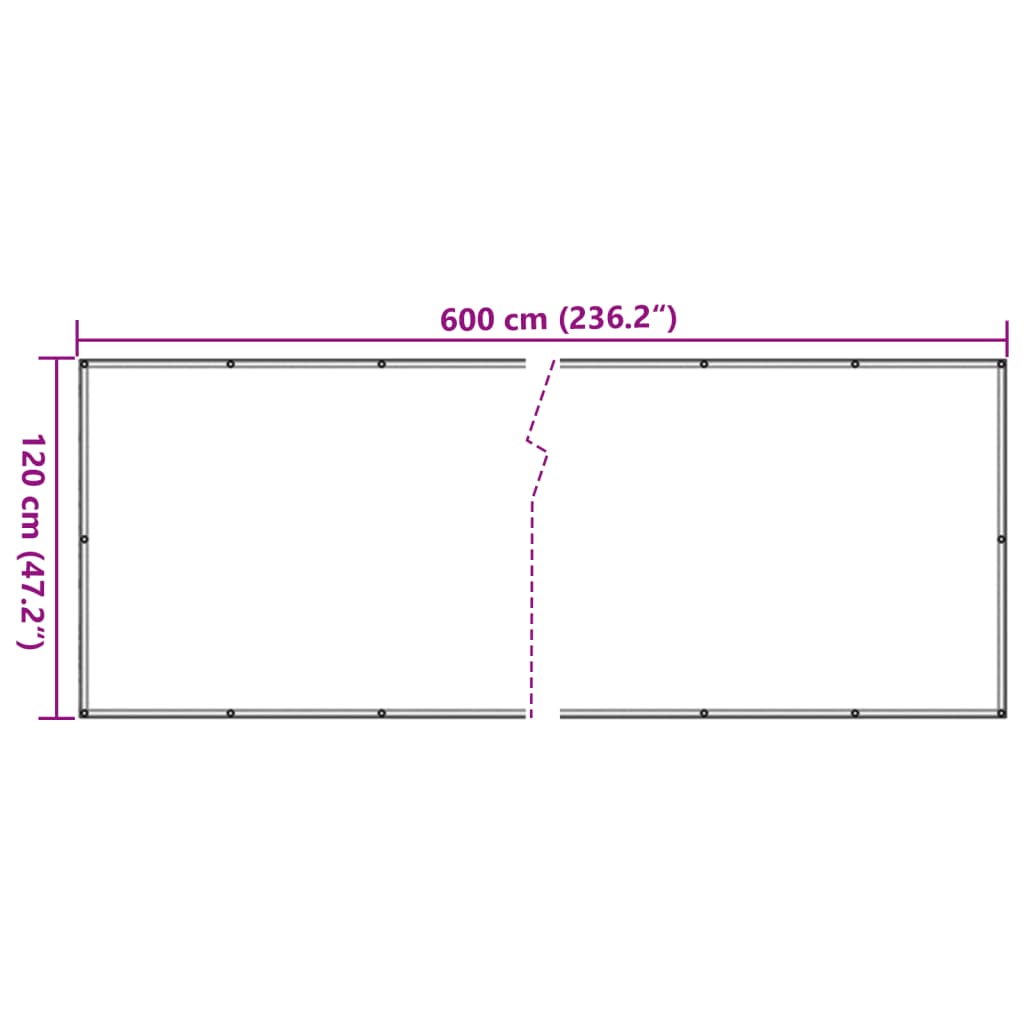 vidaXL Περίφραξη Μπαλκονιού Σχέδιο Ledge Stone Γκρι 600x120 εκ. PVC