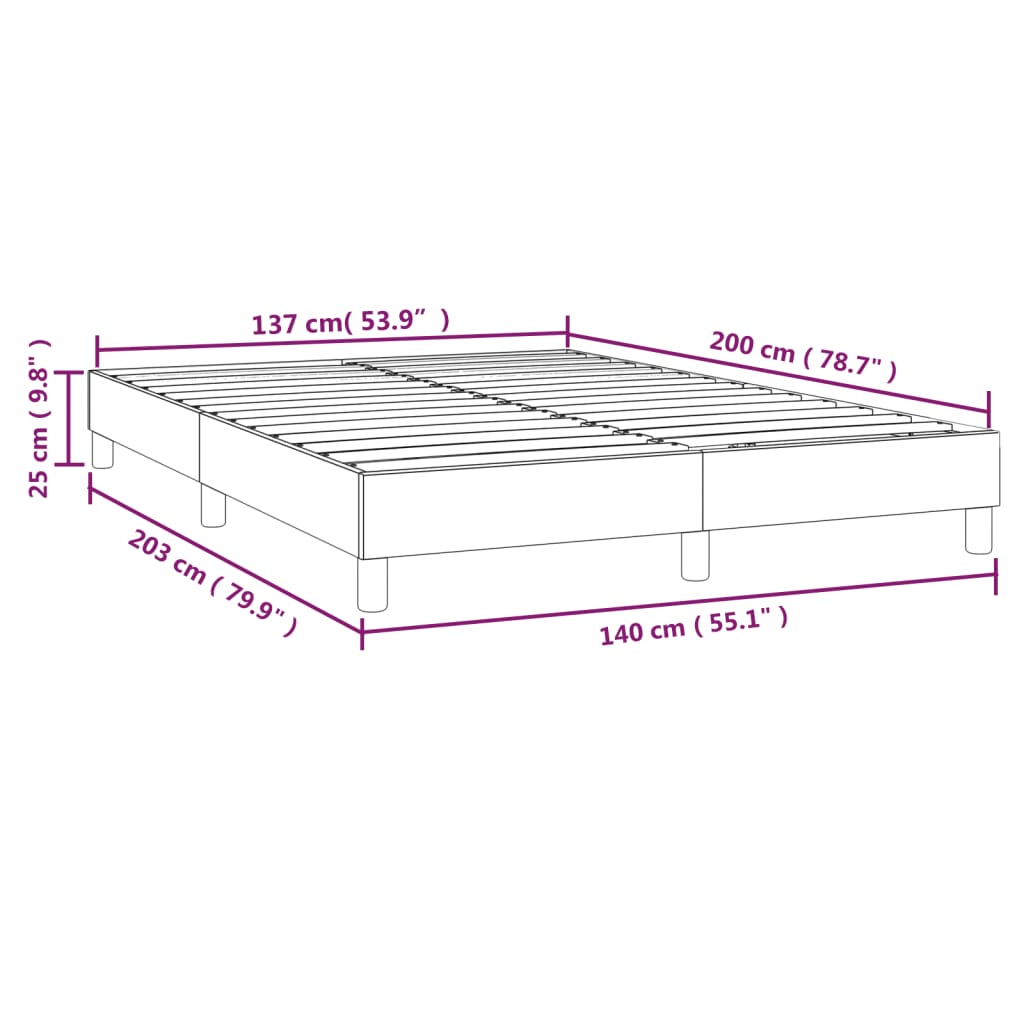 vidaXL Πλαίσιο Κρεβατιού Taupe 140x200 εκ. Υφασμάτινο