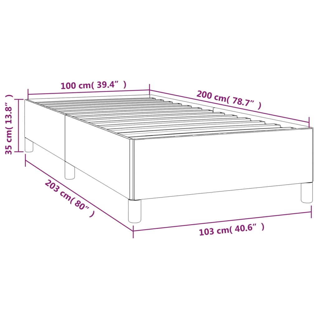 vidaXL Πλαίσιο Κρεβατιού Σκούρο Μπλε 100x200 εκ. Βελούδινο