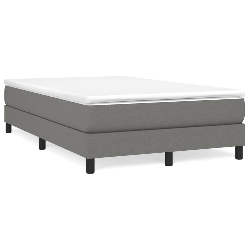 vidaXL Κρεβάτι Boxspring με Στρώμα Σκούρο Γκρι 120x200 εκ. Υφασμάτινο