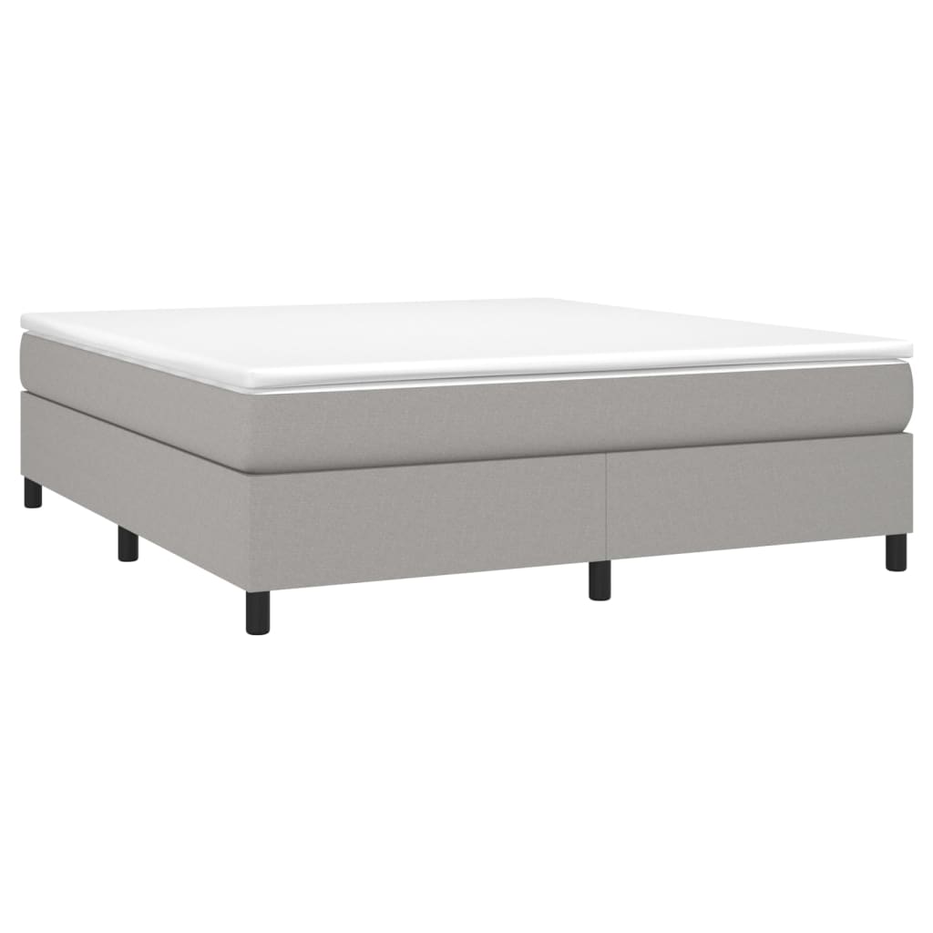 vidaXL Κρεβάτι Boxspring με Στρώμα Ανοιχτό Γκρι 180x200 εκ. Υφασμάτινο