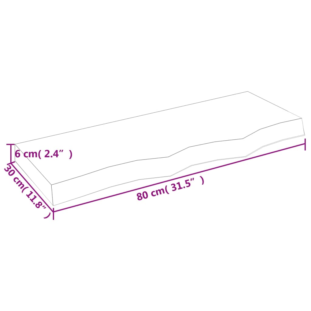 vidaXL Ράφι Τοίχου Σκούρο Καφέ 80x30x(2-6) εκ. Επεξ. Μασίφ Ξύλο Δρυός