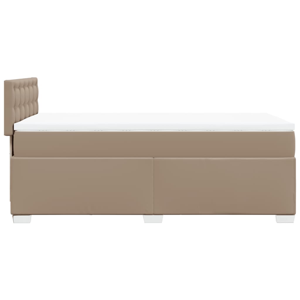 vidaXL Κρεβάτι Boxspring με Στρώμα Καπουτσίνο 100x200εκ.από Συνθ.Δέρμα