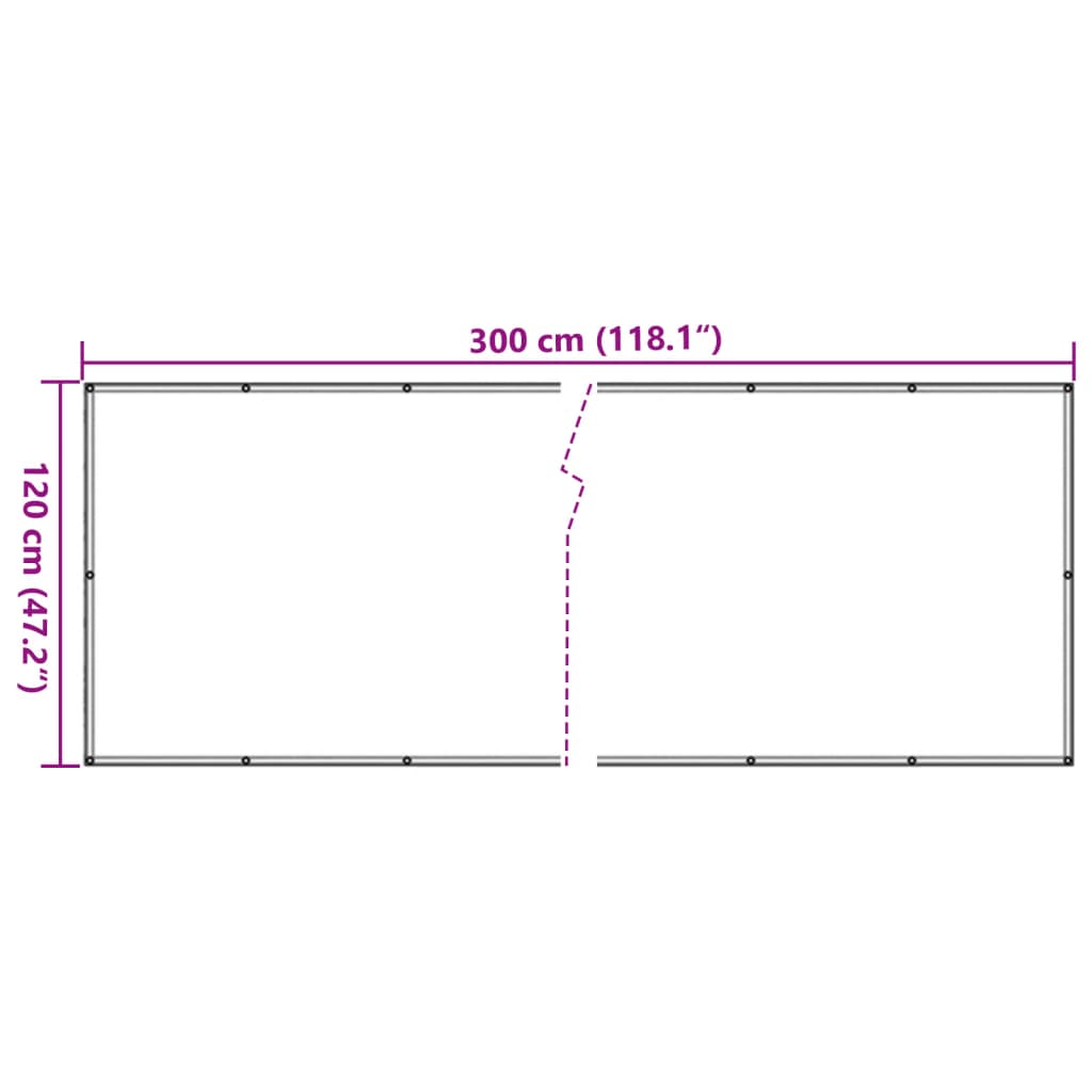 vidaXL Περίφραξη Μπαλκονιού Σχέδιο Ledge Stone Γκρι 300x120 εκ. PVC