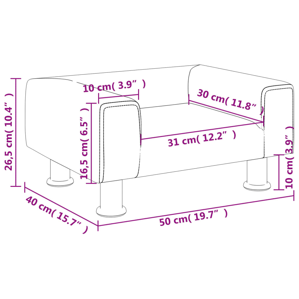 vidaXL Καναπές Παιδικός Ανοιχτό Γκρι 50 x 40 x 26,5 εκ. από Βελούδο