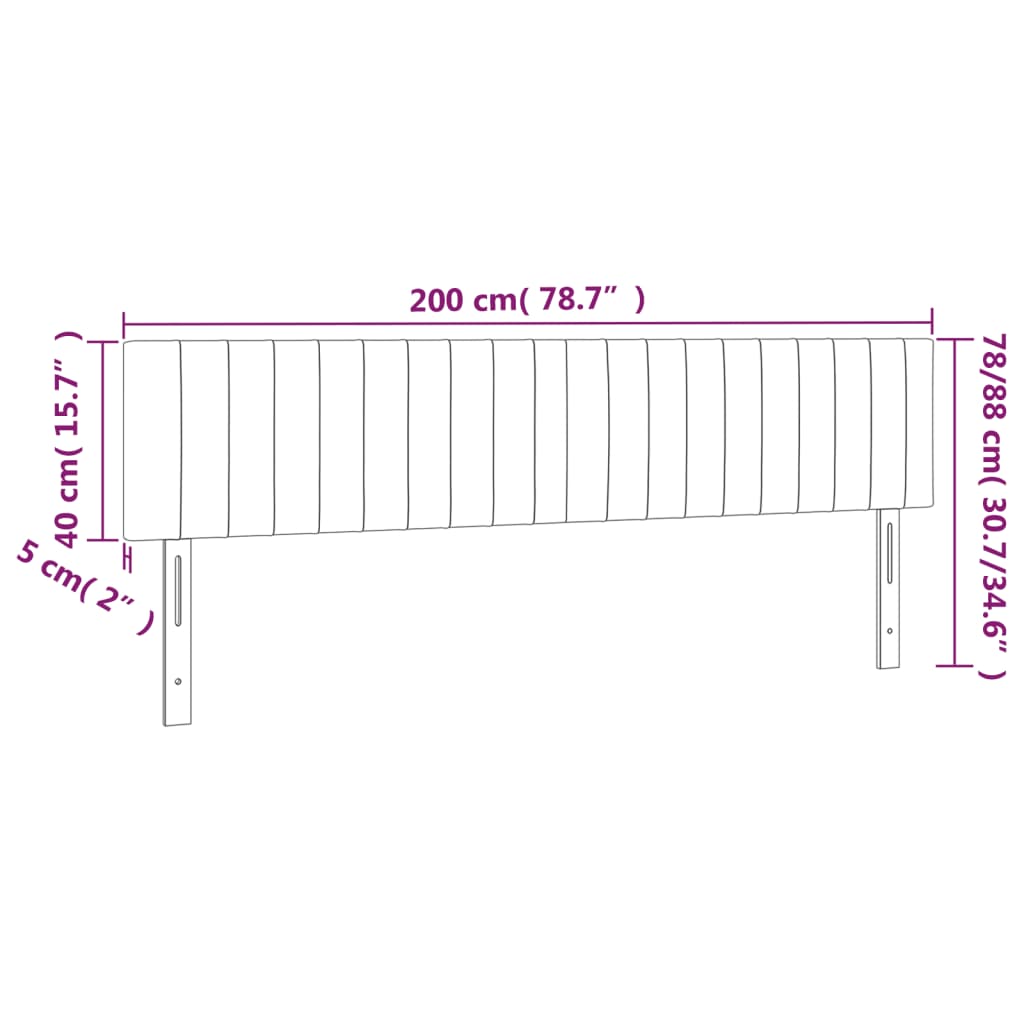 vidaXL Κεφαλάρια Κρεβατιού 2 τεμ. Ροζ 100x5x78/88 εκ. Βελούδινο