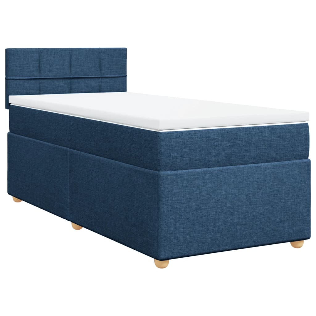 vidaXL Κρεβάτι Boxspring με Στρώμα Μπλε 80x200 εκ. Υφασμάτινο