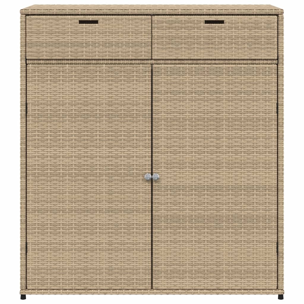 vidaXL Ντουλάπι Αποθήκευσης Κήπου Beige 105x55x113 εκ. Συνθετικό Ρατάν