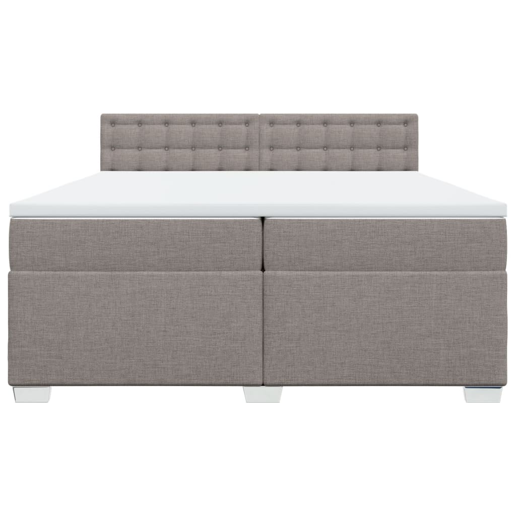 vidaXL Κρεβάτι Boxspring με Στρώμα Taupe 200x200 εκ. Υφασμάτινο