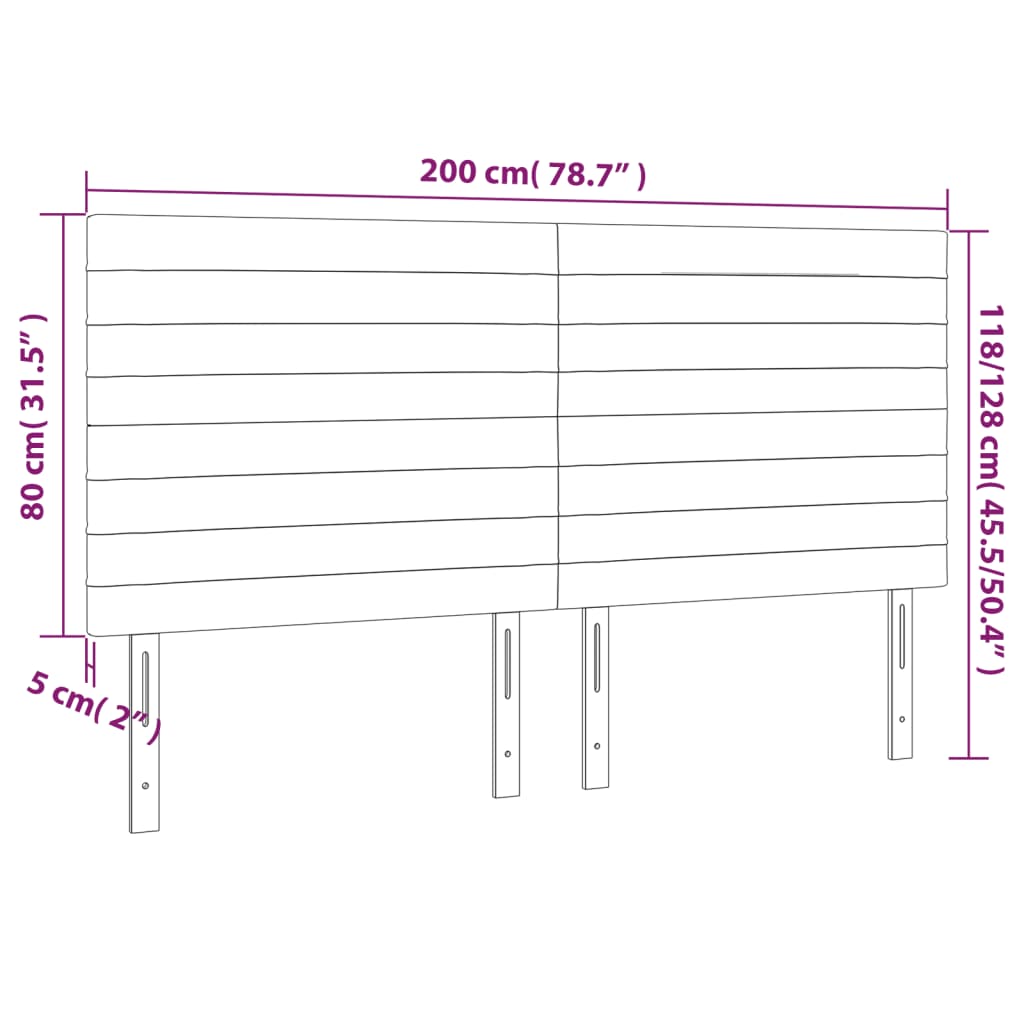 vidaXL Κεφαλάρια Κρεβατιού 4 τεμ. Μαύρο 100x5x78/88 εκ. Υφασμάτινο