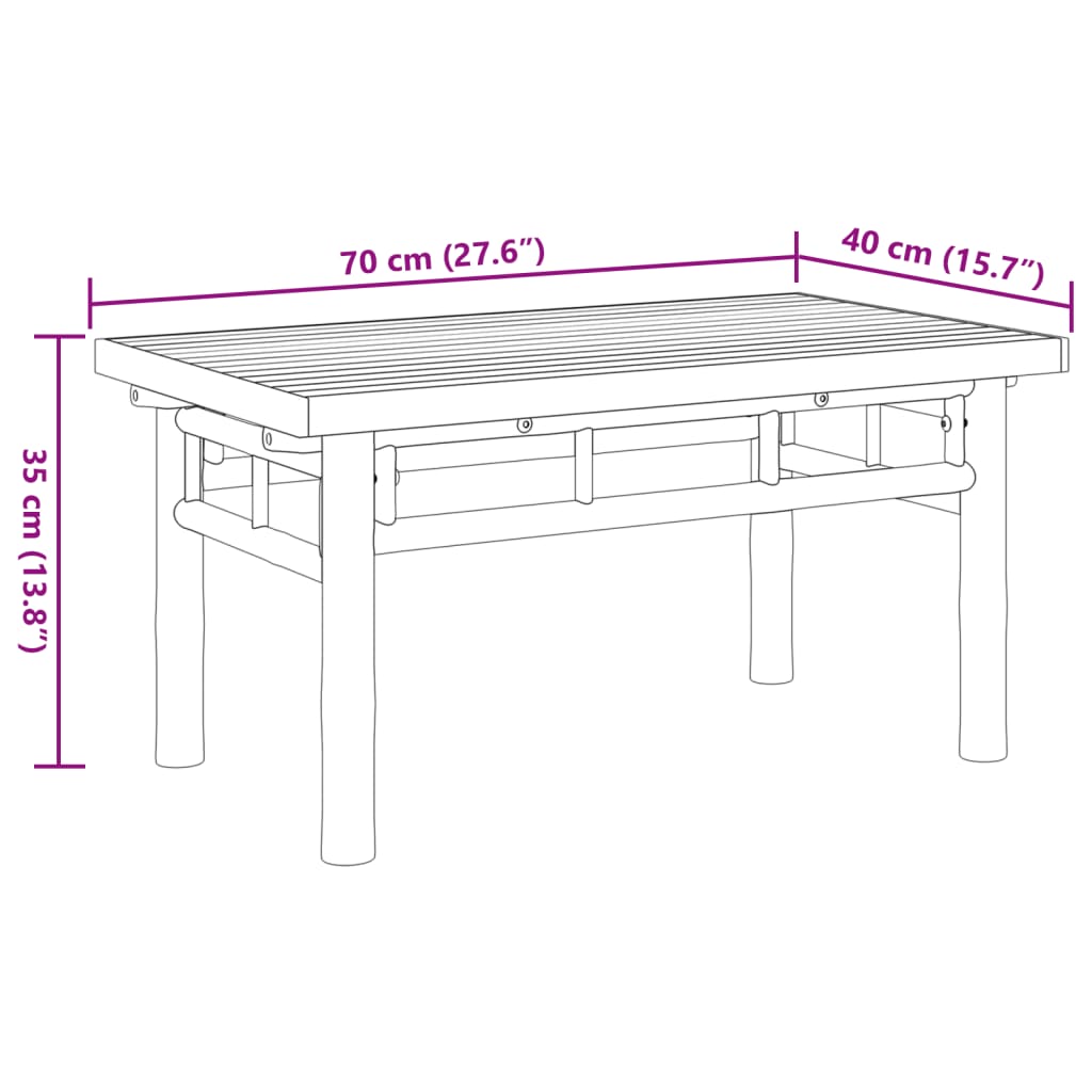 vidaXL Τραπεζάκι Σαλονιού 70x40x35 εκ. από Μπαμπού